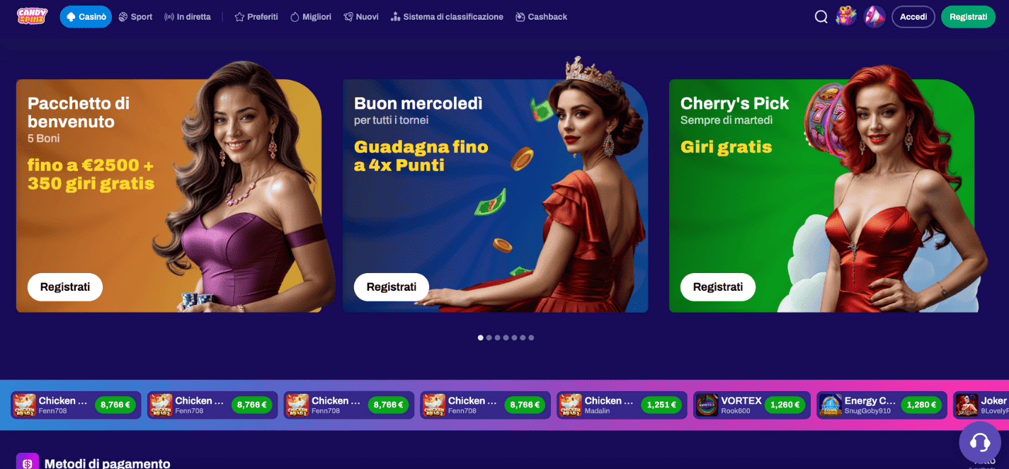 Candy spinz casino non AAMS